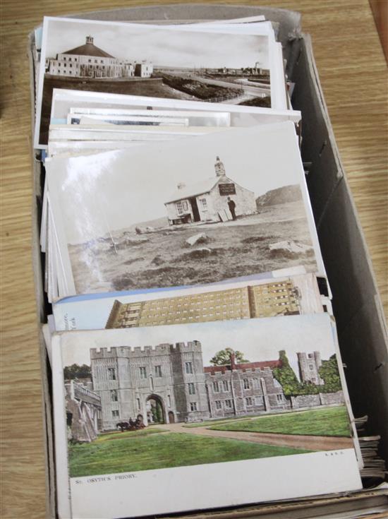 A collection of Edwardian and later postcards
